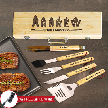 Personalized Grill Master 5-Piece BBQ Gift Set